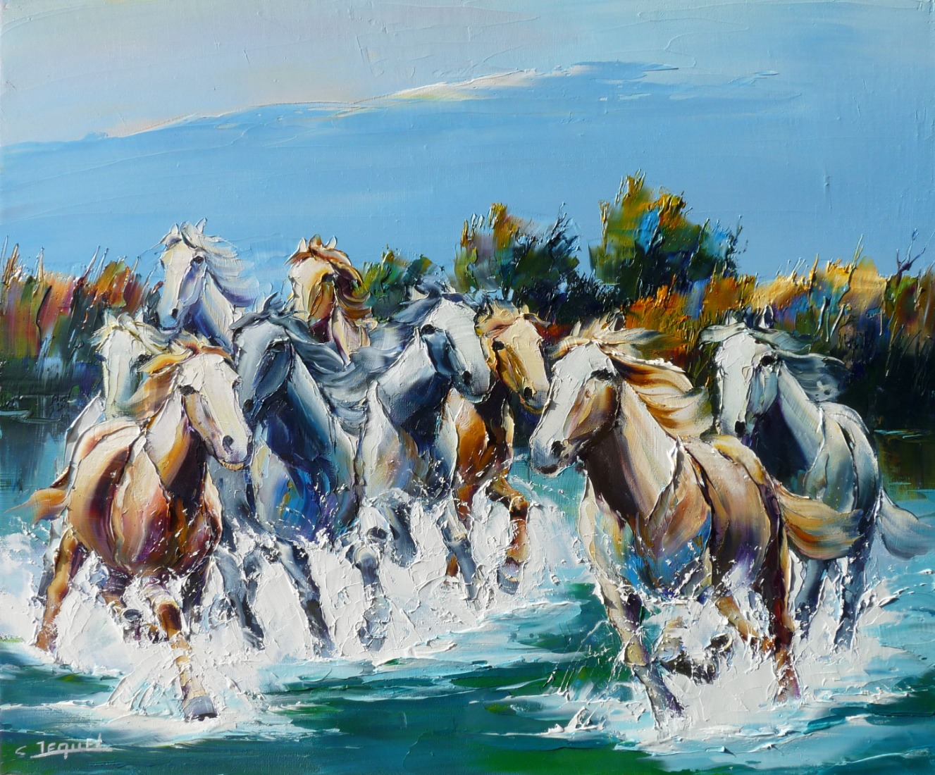 chevaux dans la roubine