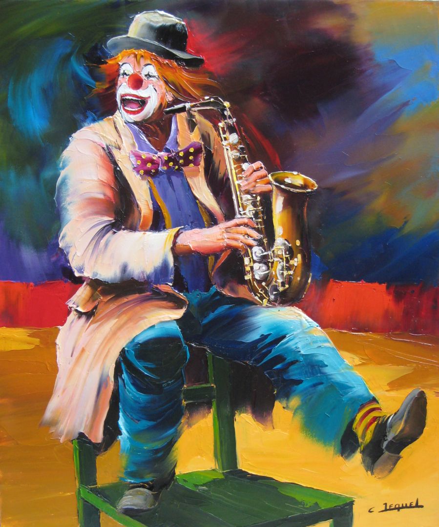 Clown au saxo